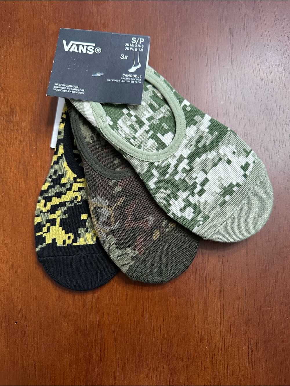 Vans 3-Pack Camo Canoodle Socks S/P